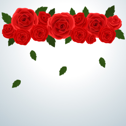 Rote Rosen dekorativen Hintergrund Vektor-Material
