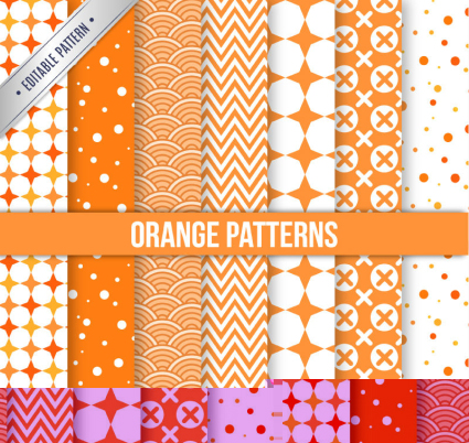 10 Modelle orange Linie nahtlose Hintergrund Vektor-Material