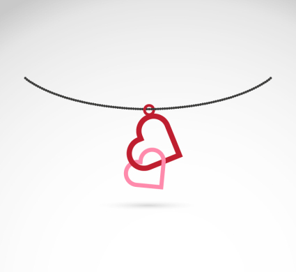 Creative-Doppel-Herz schmuck Vektor-Material