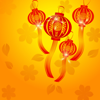 Red Lantern Festival exquisite Design Vektor-Material