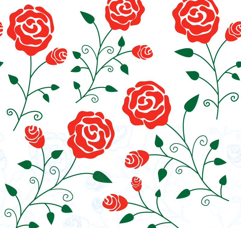 Rose Zweig nahtlose Hintergrund Vektor-Material