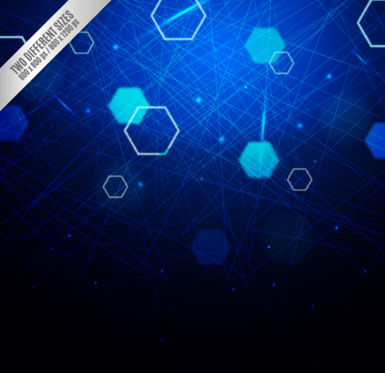 Blau Sechs dekorativen Hintergrund Vektor-Material