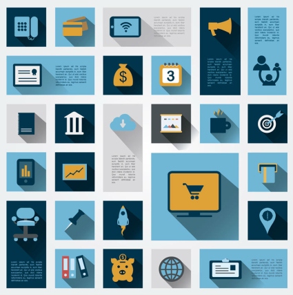 26 Business Information Symbol Vektor-Material