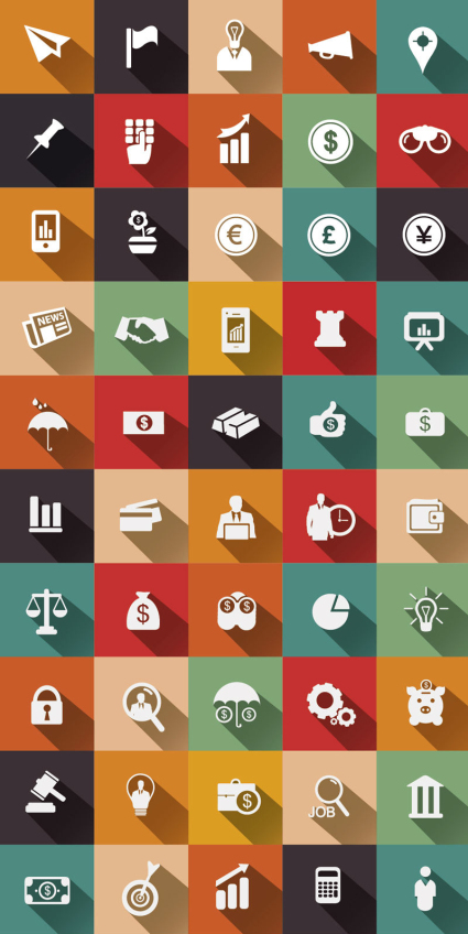 50 von Finanz- und Geschäfts Symbol Vektor-Material