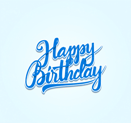 Blaue alles Gute zum Geburtstag Wort-Kunst-Vektor-Material