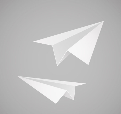 2 weiße Papier Flugzeug Vektor-Material
