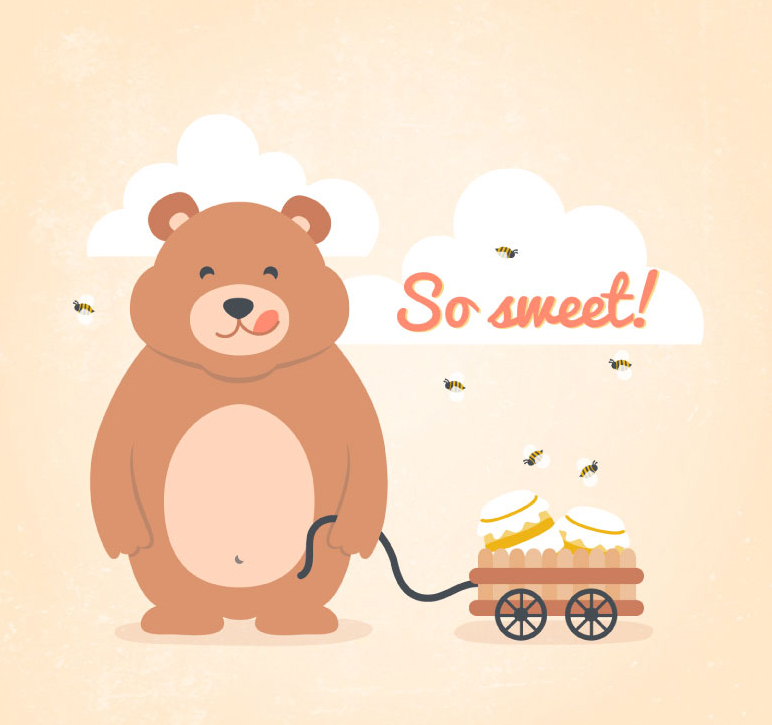 Honey Bear Pull Tanker Vektor-Material