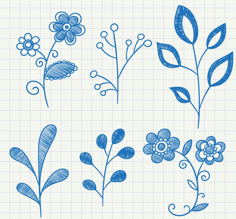 6 blau lackierten Anlage Vektor-Material
