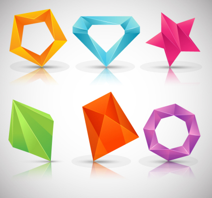 6 Farbe dreidimensionale Logo-Design Vektor-Material