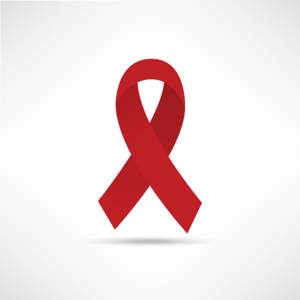 AIDS rotes Band-Logo-Design Vektor-Material