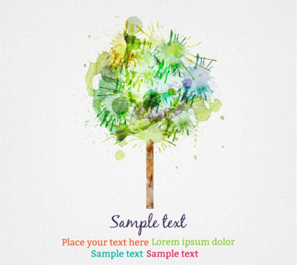 Aquarell Bäume Design Vektor-Material