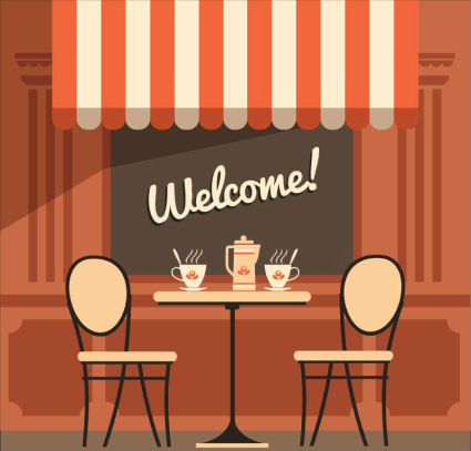 Creative-Caf¨¦ im Freien Illustrator Vektor Material