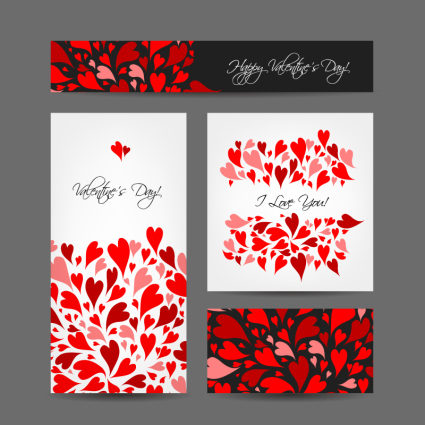 4 bunten Lovecard Vektor Material red
