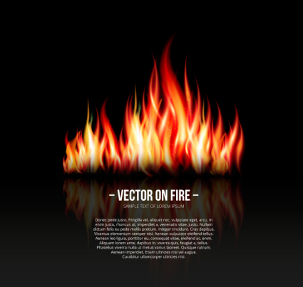Realistische Flammen-Design Vektor-Material
