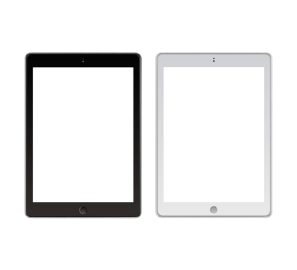 Schwarz-Weiß-Tablet-Vektor-Material
