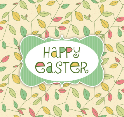 Ostern-Grußkarte Farbe Blätter Vector
