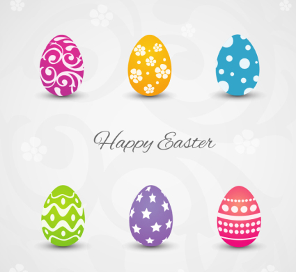 6 Easter Egg Muster Vektor Material