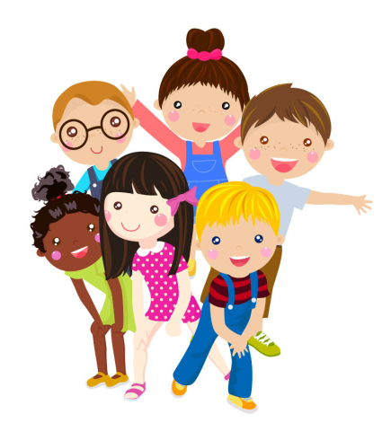 6 runden Gesicht Cartoon Kinder Vektor Material