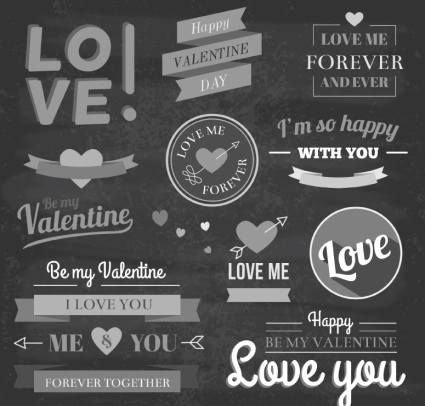 13 der grauen Valentine-Element Vektor-Material
