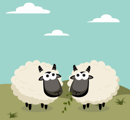 Black-faced Schafe Cartoon-Design Vektor-Material