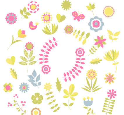 Colorful Farbe Blumen Vektor Material