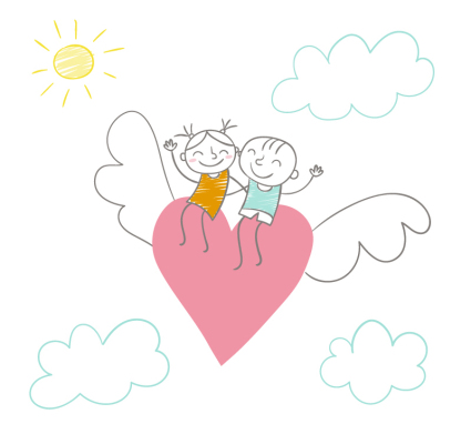Paar Liebe Vektor Material gemalt auf
