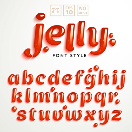 Creative-Gelee Buchstaben Design Vektor-Material