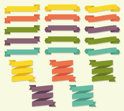 20 des Papiers Band Banner Vektor Material
