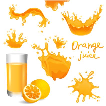 8 juice splash design Vektor-Material
