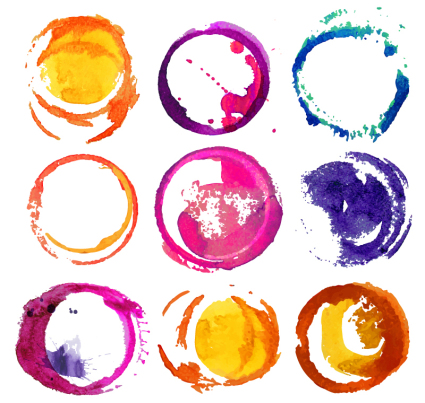 9 Aquarell Ring-Design Vektor-Material
