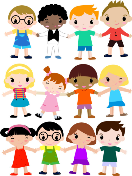 12 Cartoon Kinder Vektor Material