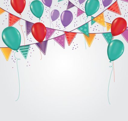 Pull Farbdreieck Fahnen und Luftballons Hintergrund Vektor-
