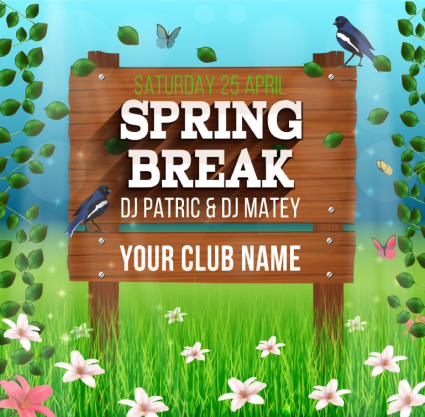 Club Frhling poster Vektor-Material
