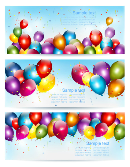 Bunte luftballons Banner - 3
