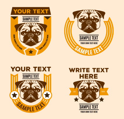 4 kreativen chabarowsk hundemarke vector material
