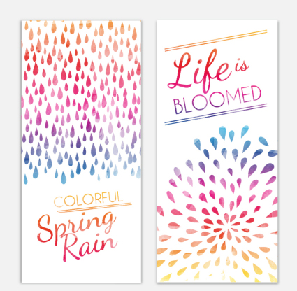 2 quellwasser farbe regentropfen banner vector karte
