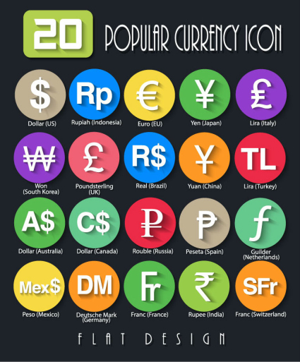 20 raffinierte währung symbol symbol vector karte
