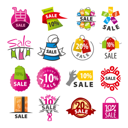 16 farbe förderung logo vector material
