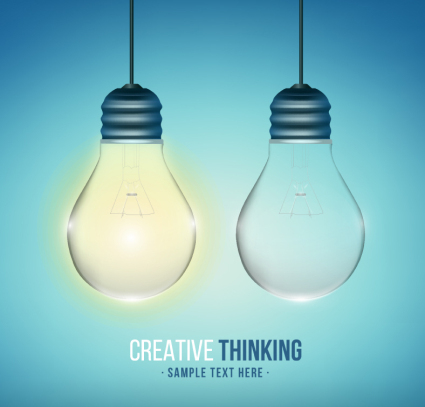 innovatives denken glhbirne design vector material