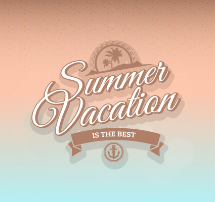 Sommerurlaub WordArt Vektor-Material