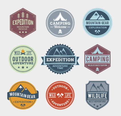 9 Outdoor-Abenteuer-Tag Vektor-Material