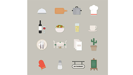 16 Modelle frisch Restaurant Symbol Vektor-Material
