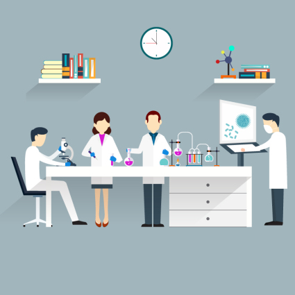 wissenschaftliche forschung zimmer illustration vector material