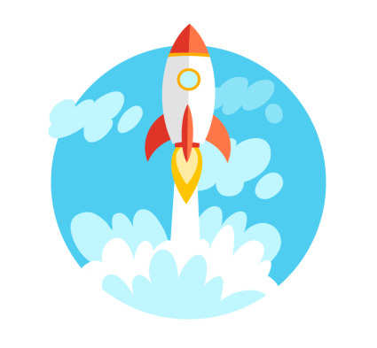 cartoon - rakete vector karte
