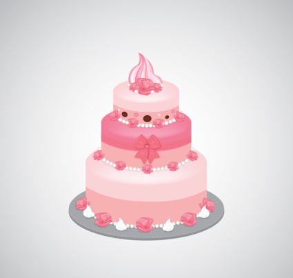 Rosa Layer Cake Design Vektor-Material