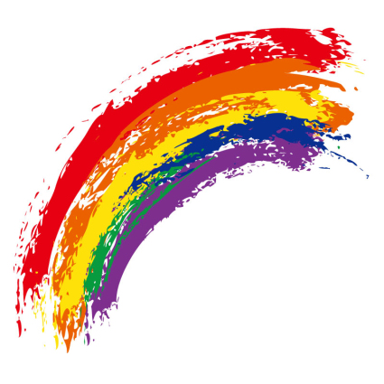 Aquarell Graffiti-Regenbogen-Vektor-Material
