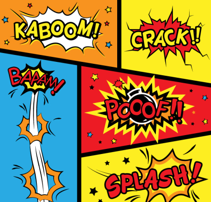 5 Cartoon-Stil-Sprache-Rahmen Vektor-Karte