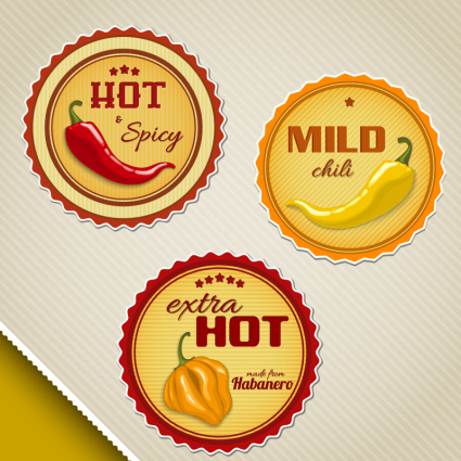 3 Kreis hot-Label-Vektor-Karte