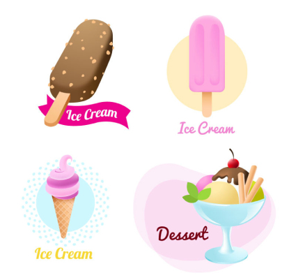 4 köstliches eis design vector material
