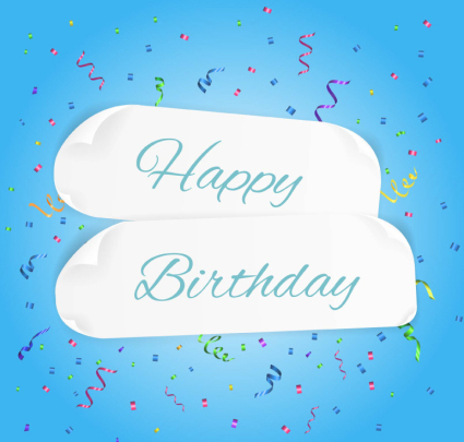 Geburtstag gl¨ącklich Aufkleber Vektor Material